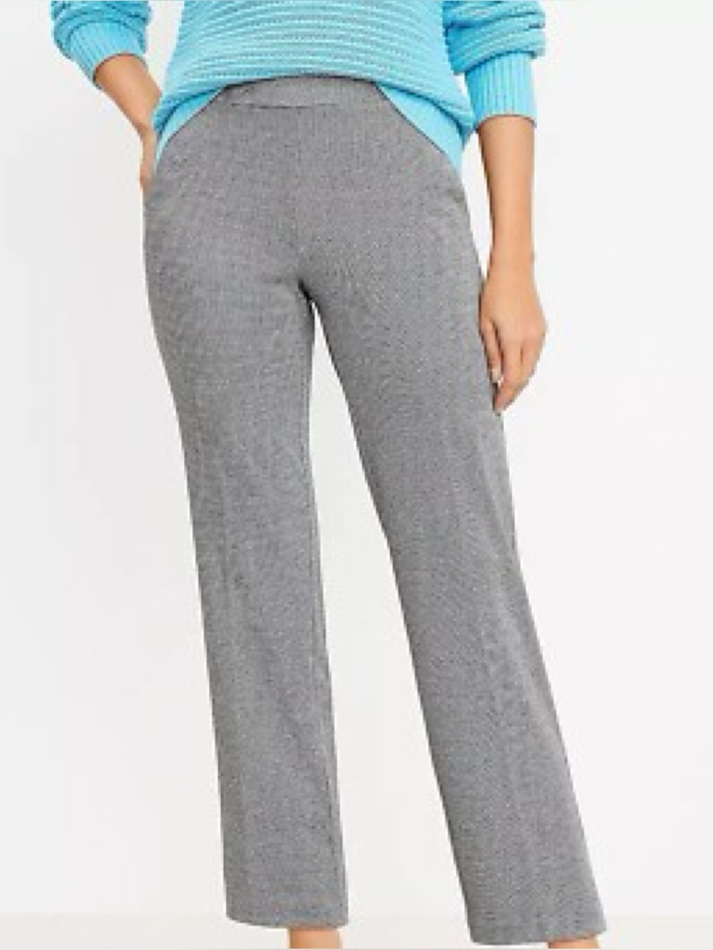 LOFT Pull-On Herringbone Pants
